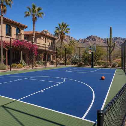 Finished Laykold basketball court after conversion